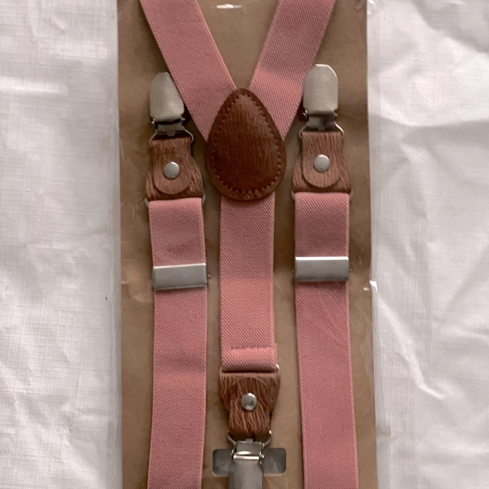Kids Dark Pink Suspenders